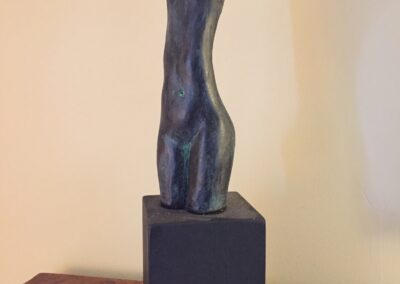 Stretched black and verdigris glazed female torso  NFS