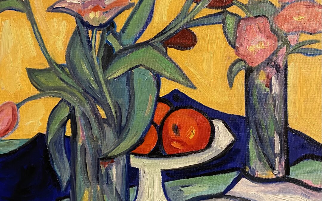 Tulips and cups (after Peploe)  SOLD