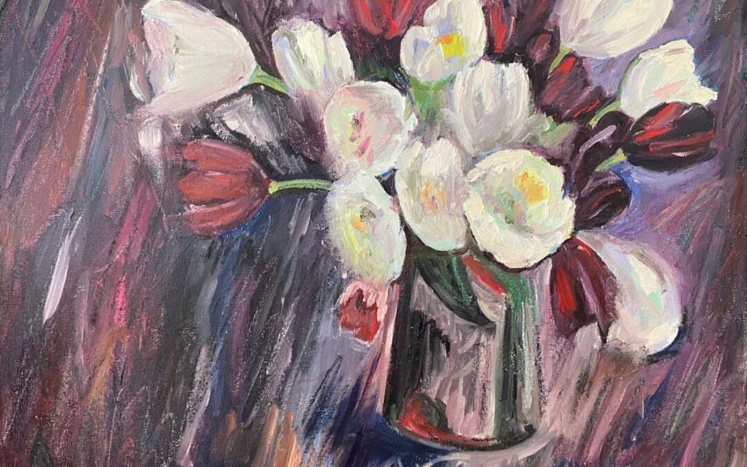 Tulips in a Glass Vase (after Redpath)