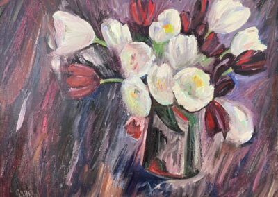 Tulips in a Glass Vase (after Redpath)