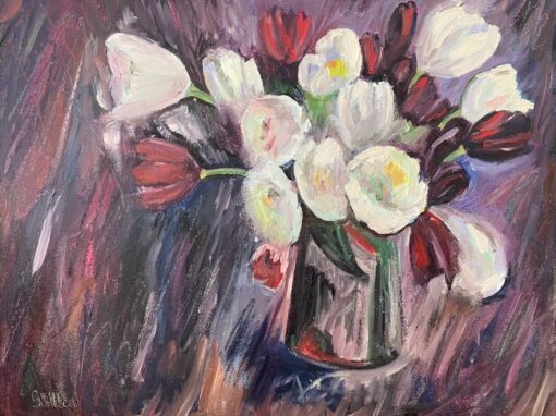 Tulips in a Glass Vase (after Redpath)