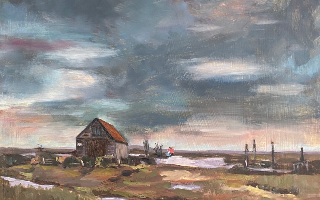 Thornham Coal Barn at dusk  SOLD