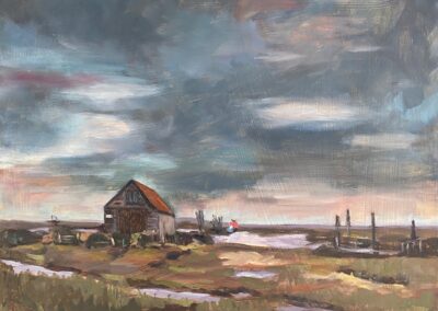 Thornham Coal Barn at dusk  SOLD