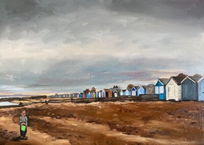 Matthew with a green bucket, West Mersea Beach  SOLD