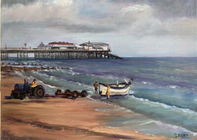 Cromer Pier with Fishing Boat  SOLD