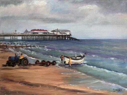 Cromer Pier with Fishing Boat  SOLD