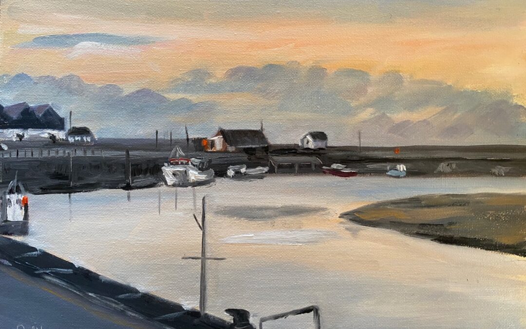 The Harbour at dusk  SOLD