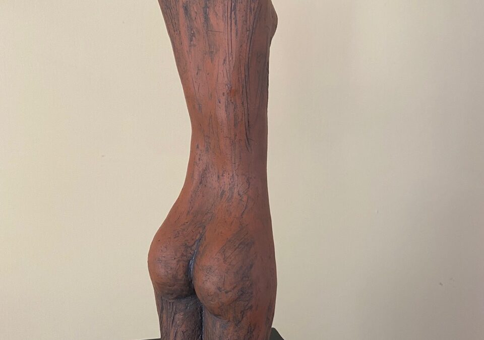 Stretched female terracotta torso #1