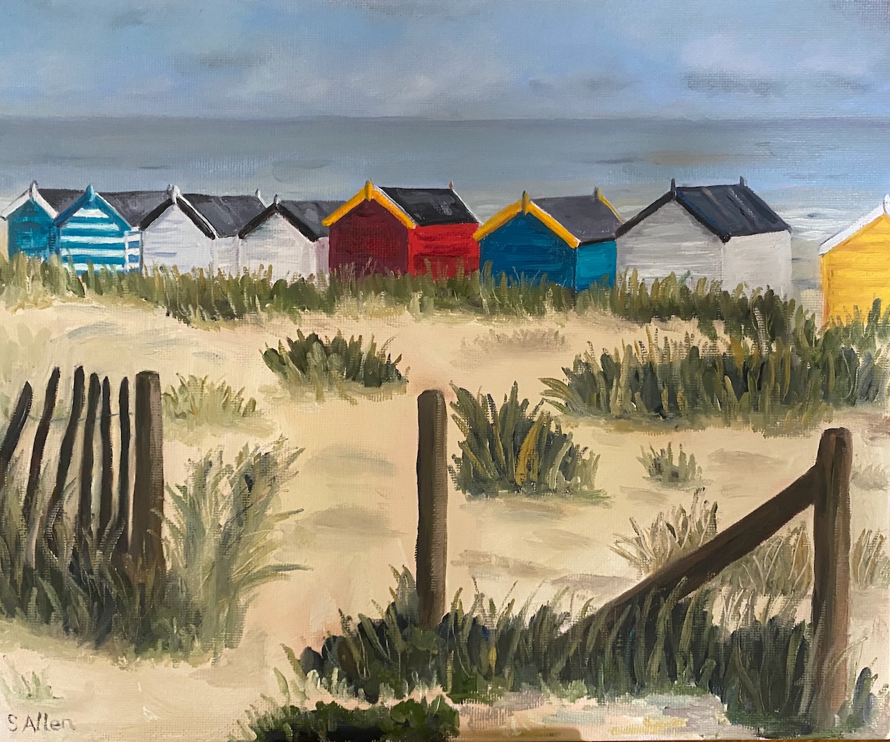 Southwold Beach huts - Sarah Allen Artist