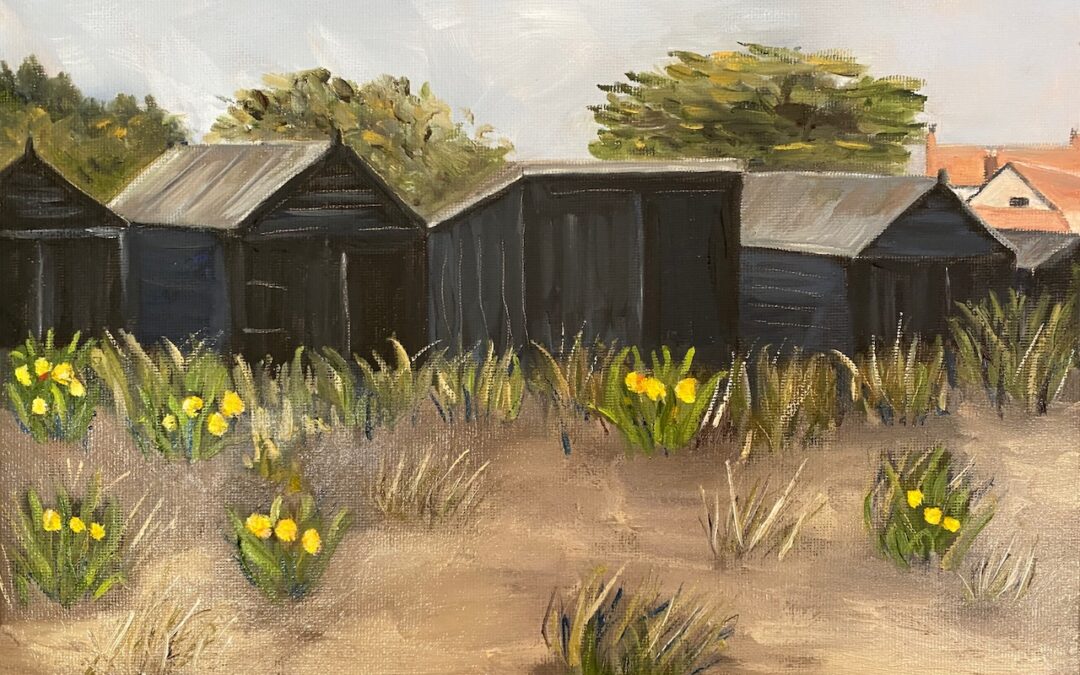 Black Huts and Daffodils, Walberswick